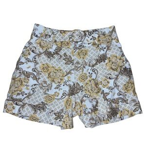 Maison d'Amelie Paris Floral Shorts Women's Size US 4 Linen Blend‎ Belt GUC